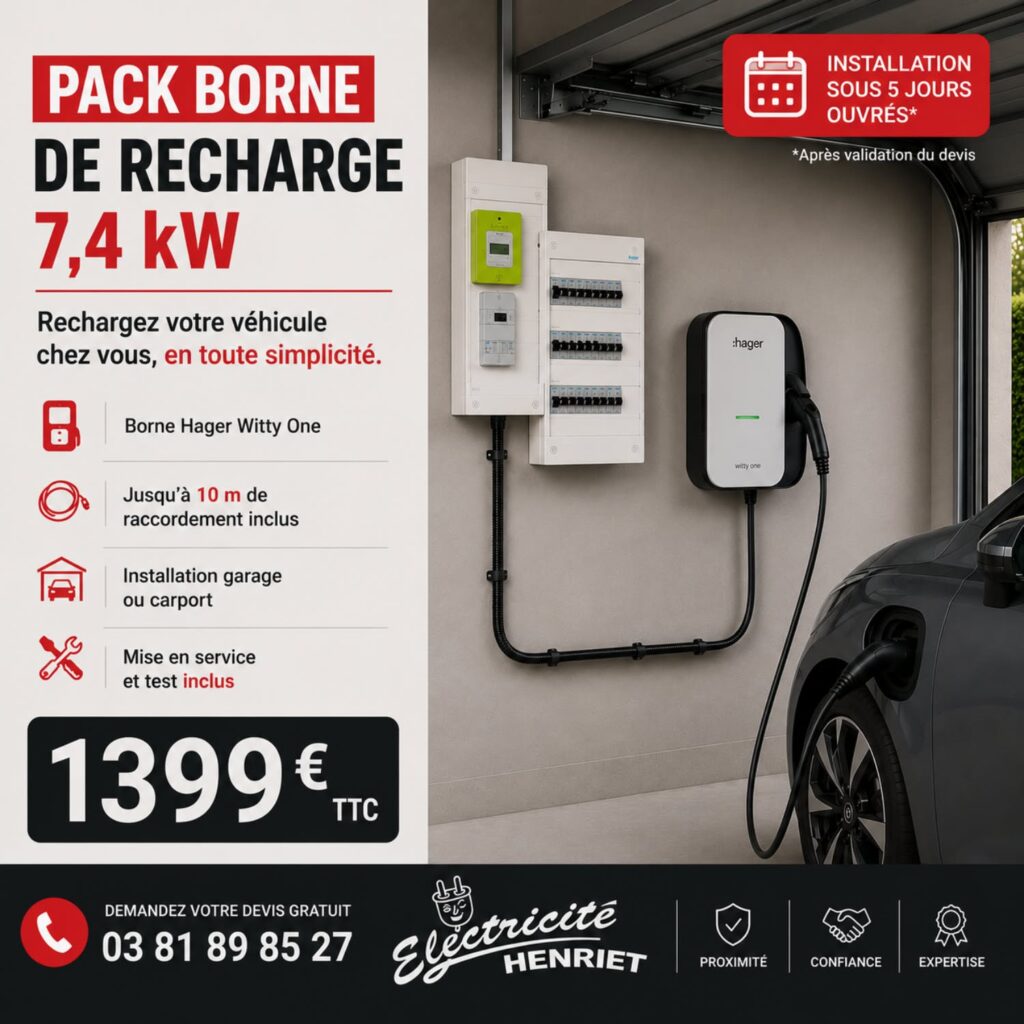 Electricité Henriet - Pack borne de recharge pour particuliers